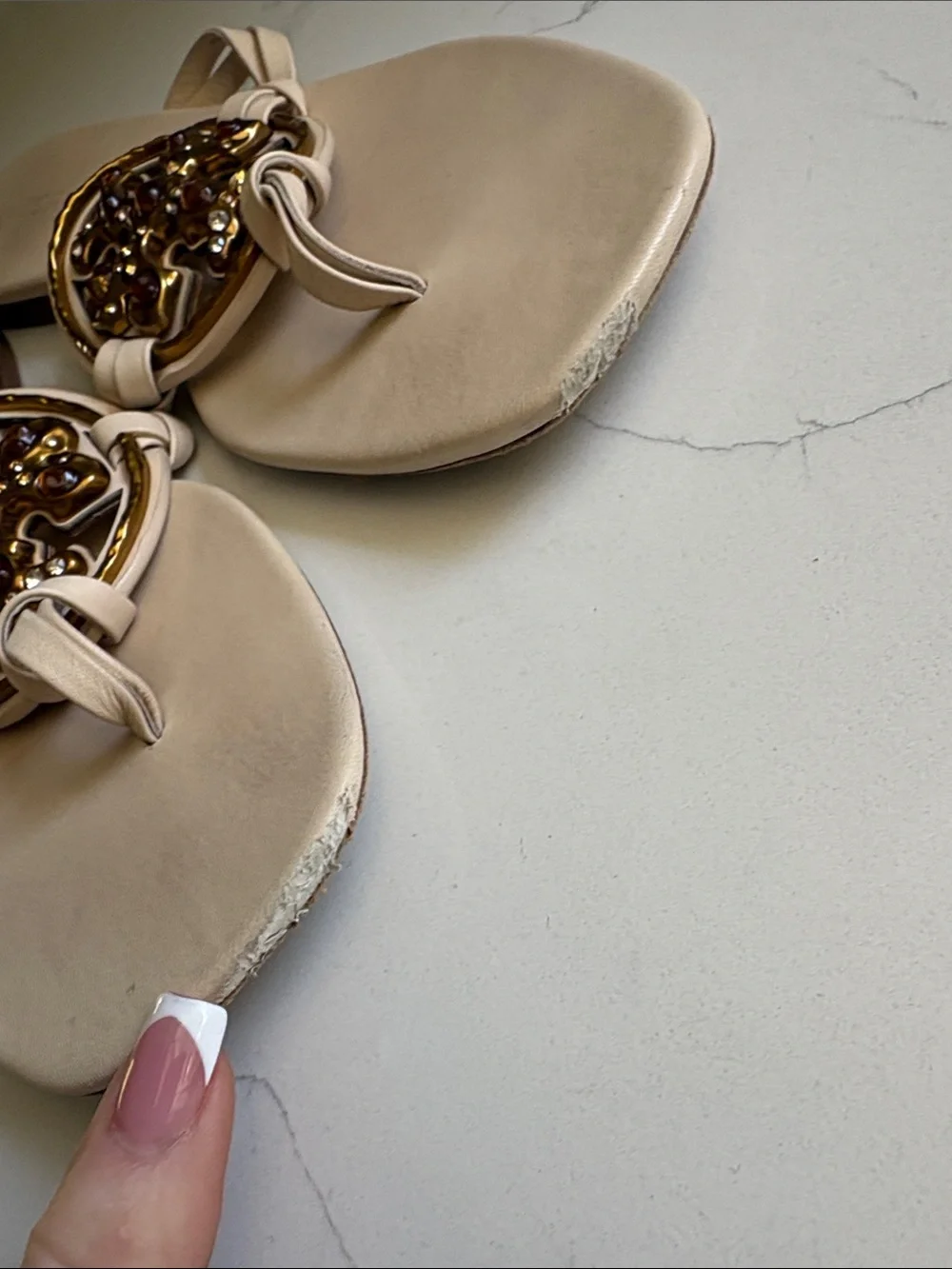 Tory Burch beige leather